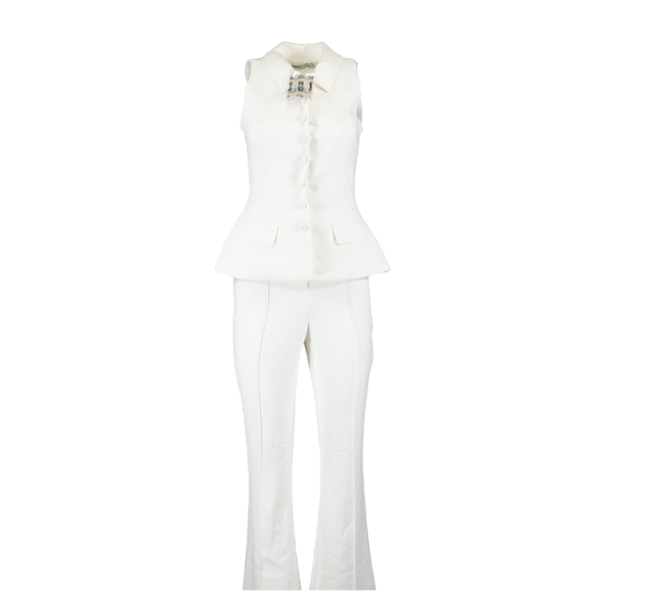 Self-Portrait Cream Tailored 2-piece Jumpsuit UK 6