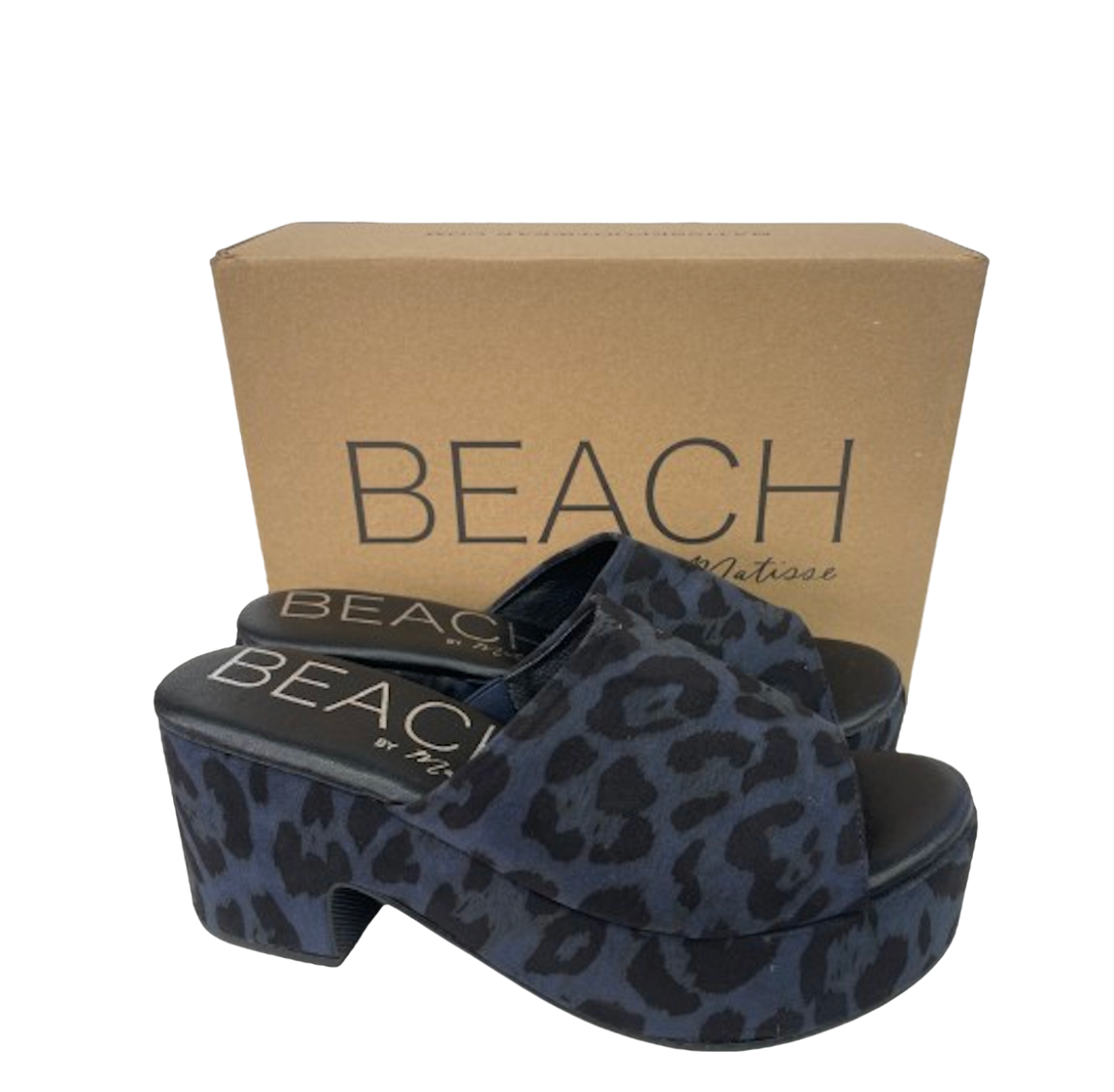 Anthropologie Beach by Matisse Grey Leopard Platform Sandals Us10m UK 8 EU 41 👠