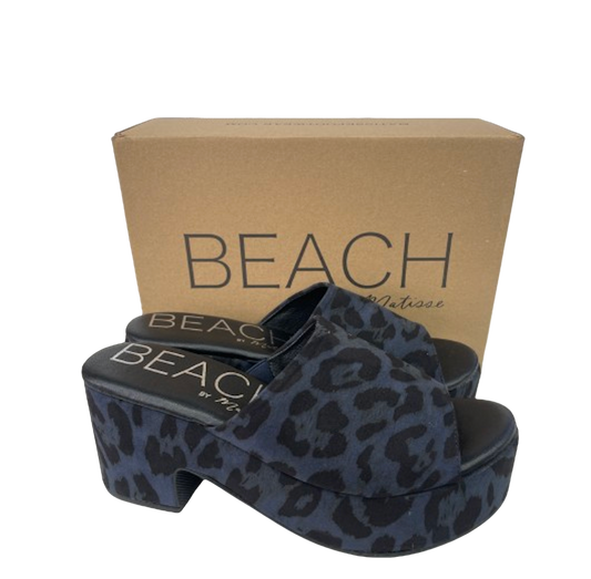 Anthropologie Beach by Matisse Grey Leopard Platform Sandals Us10m UK 8 EU 41 👠