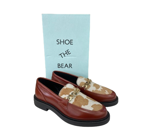 Shoe the Bear Brown Thyra Chain Leather Loafer - Tan  UK 7 EU 40 👠