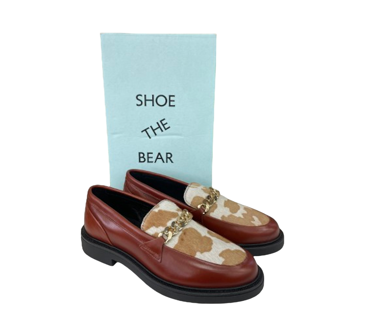 Shoe the Bear Brown Thyra Chain Leather Loafer - Tan UK 5 EU 38 👠