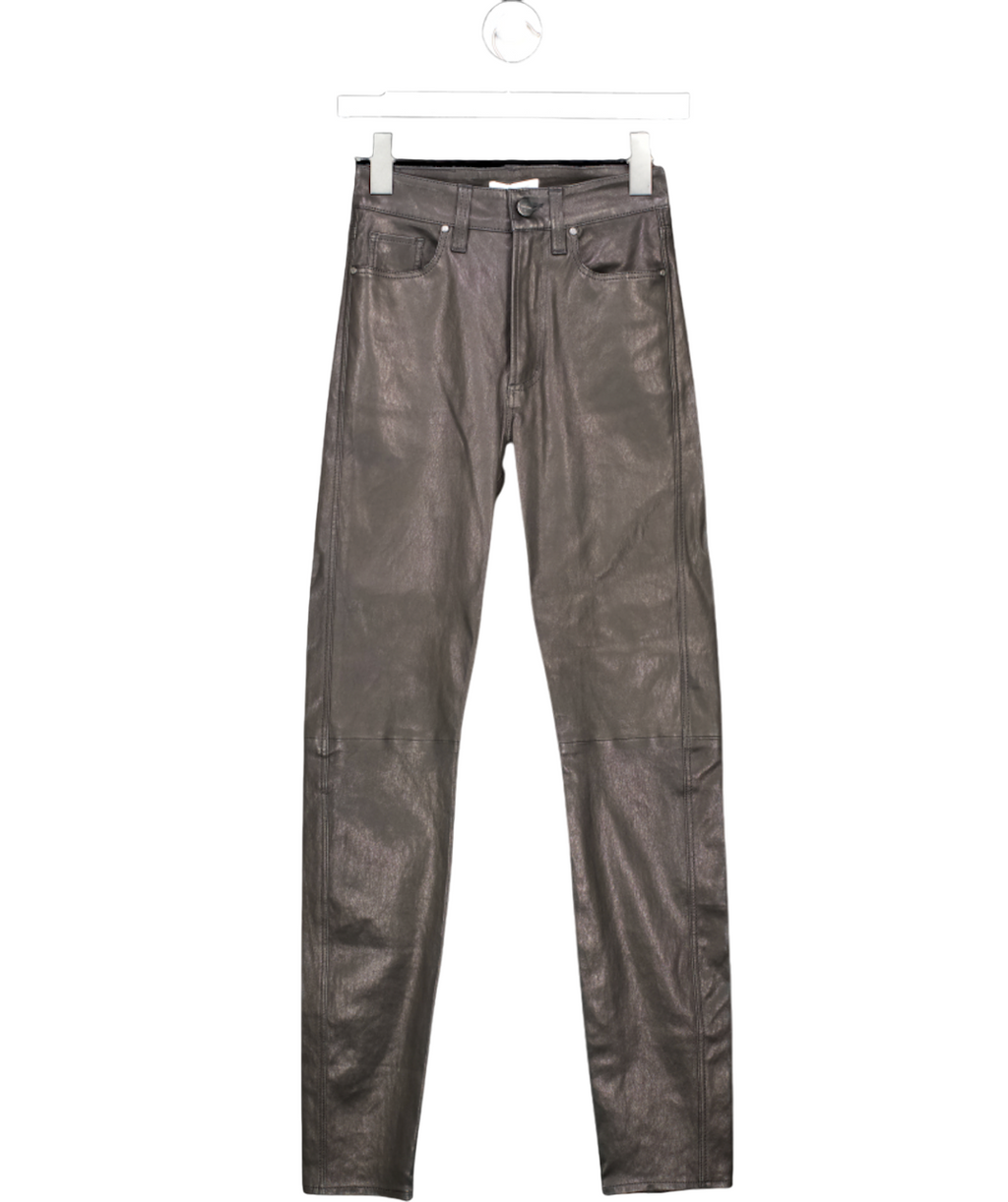 Anine Bing Black Stretch leather Jagger Trousers UK 4