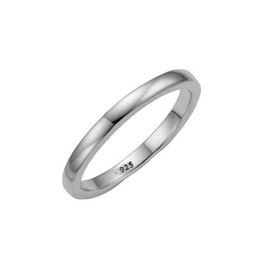 Heavenly London  Rhodium Plated Sustainable 925 Silver Band Ring Sz Q