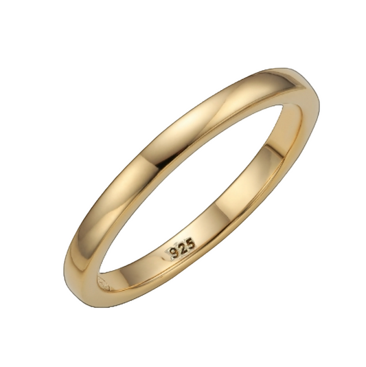 Heavenly London 24ct Gold Plated Sustainable Vermeil Band Ring SZ Q