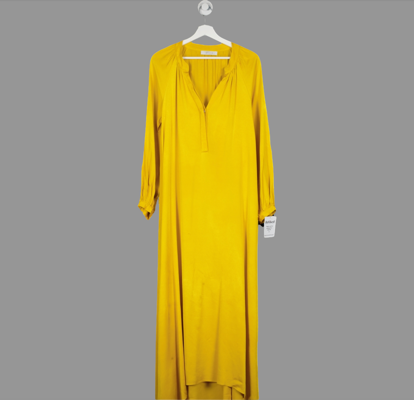 Bocan Yellow Nora Long Rayon Button Dress One Size