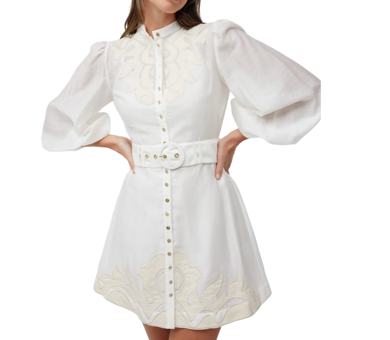 KEEPSAKE White Deep Water Long Sleeve Mini Dress UK 4