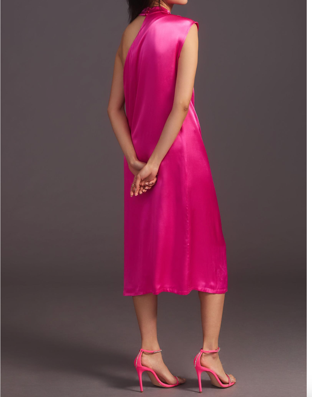 Anthropologie Corey Lynn Calter Pink One-Shoulder Dress M