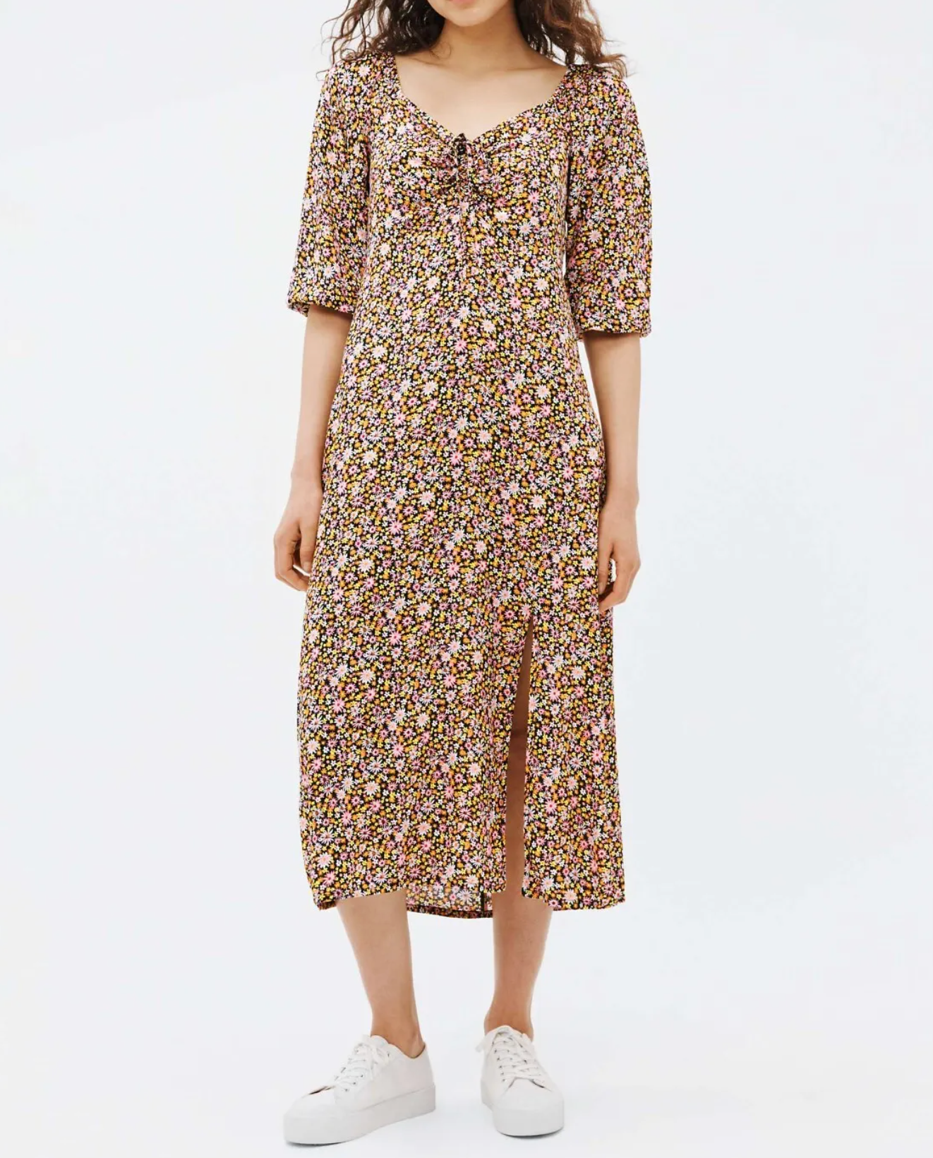 JOHN LEWIS ANYDAY Multicolour Daisy Sweetheart Dress Size UK 6