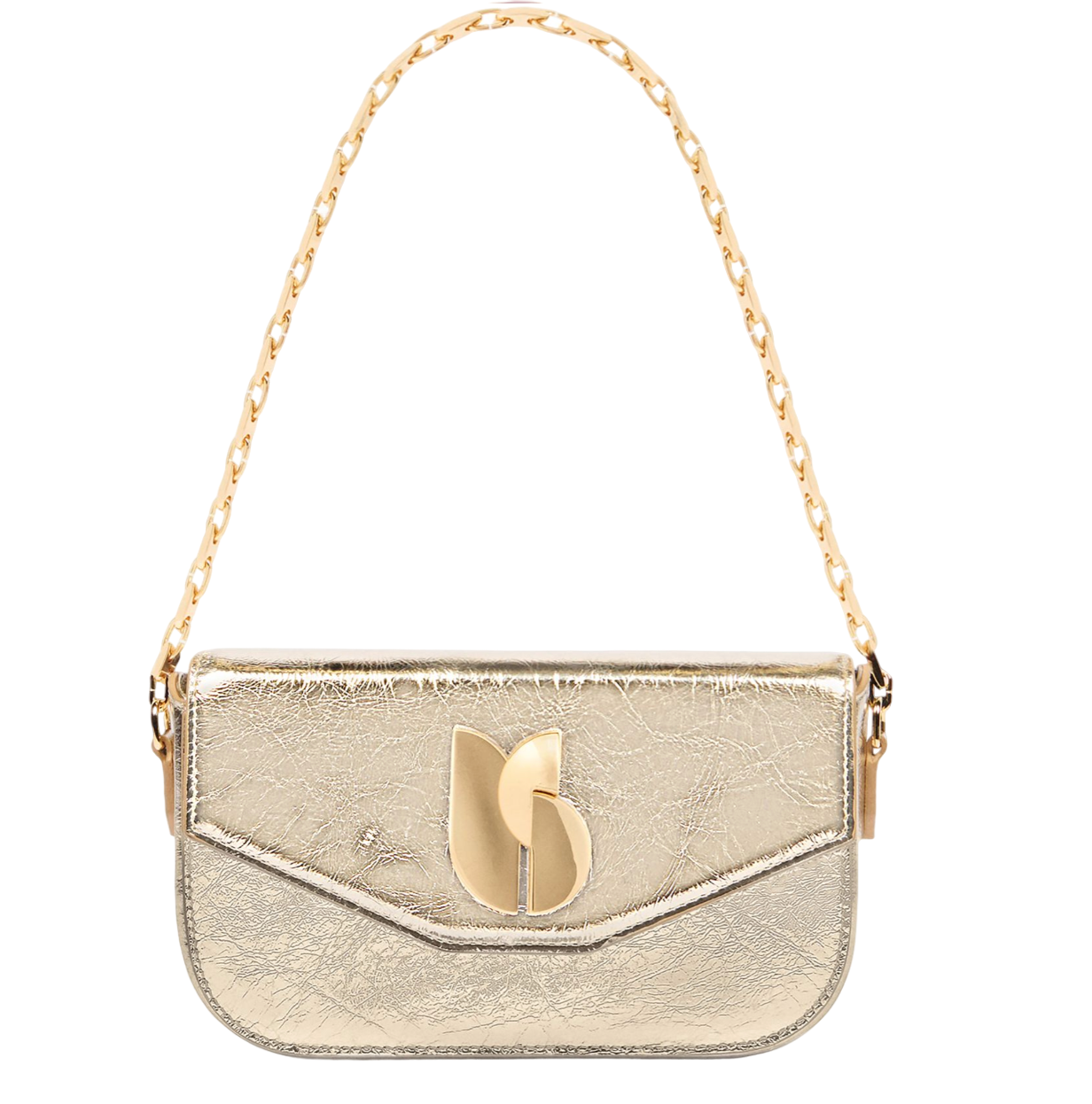 Ba&Sh Metallic Lamine Sign baguette bag