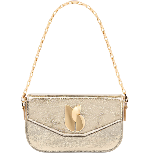 Ba&Sh Metallic Lamine Sign baguette bag