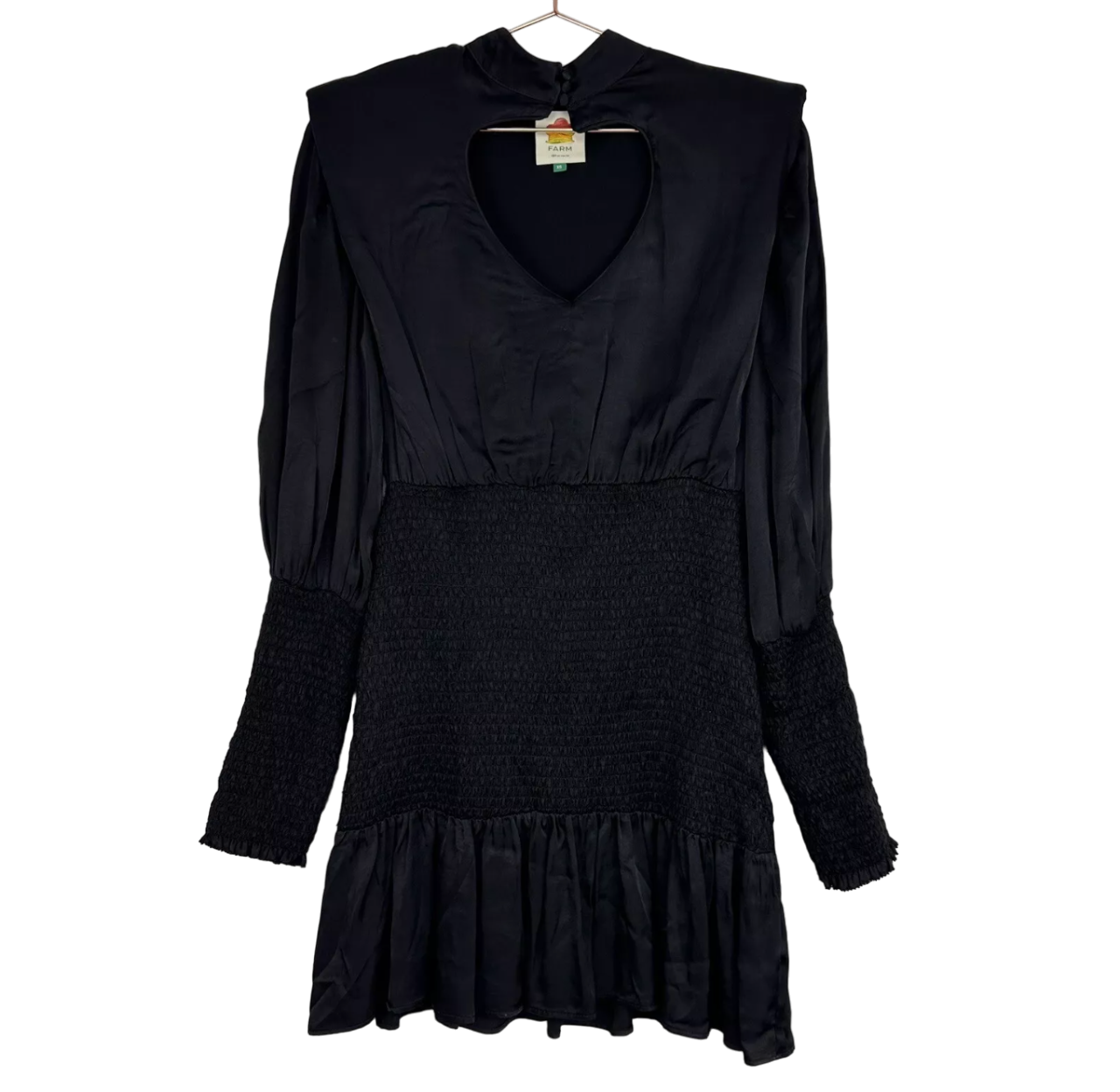 Farm Rio Black Heart Neckline Mini Dress UK XS