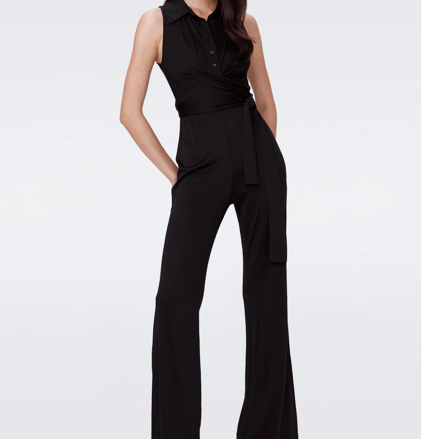 Diane Von Furstenberg Black DVF Kellie Jumpsuit UK M