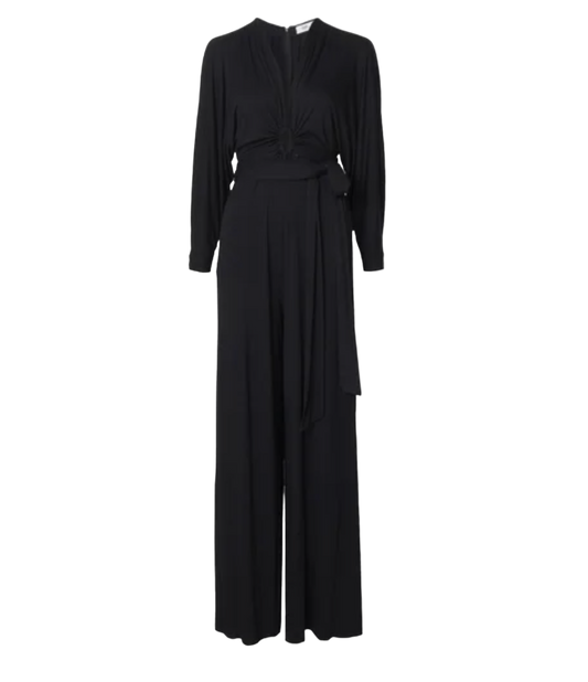 Diane Von Furstenberg Black DVF Aurelia Jumpsuit UK M