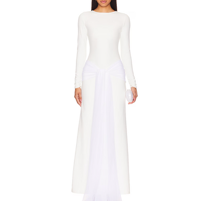 Port De Bras White Long Sleeve Dress UK S