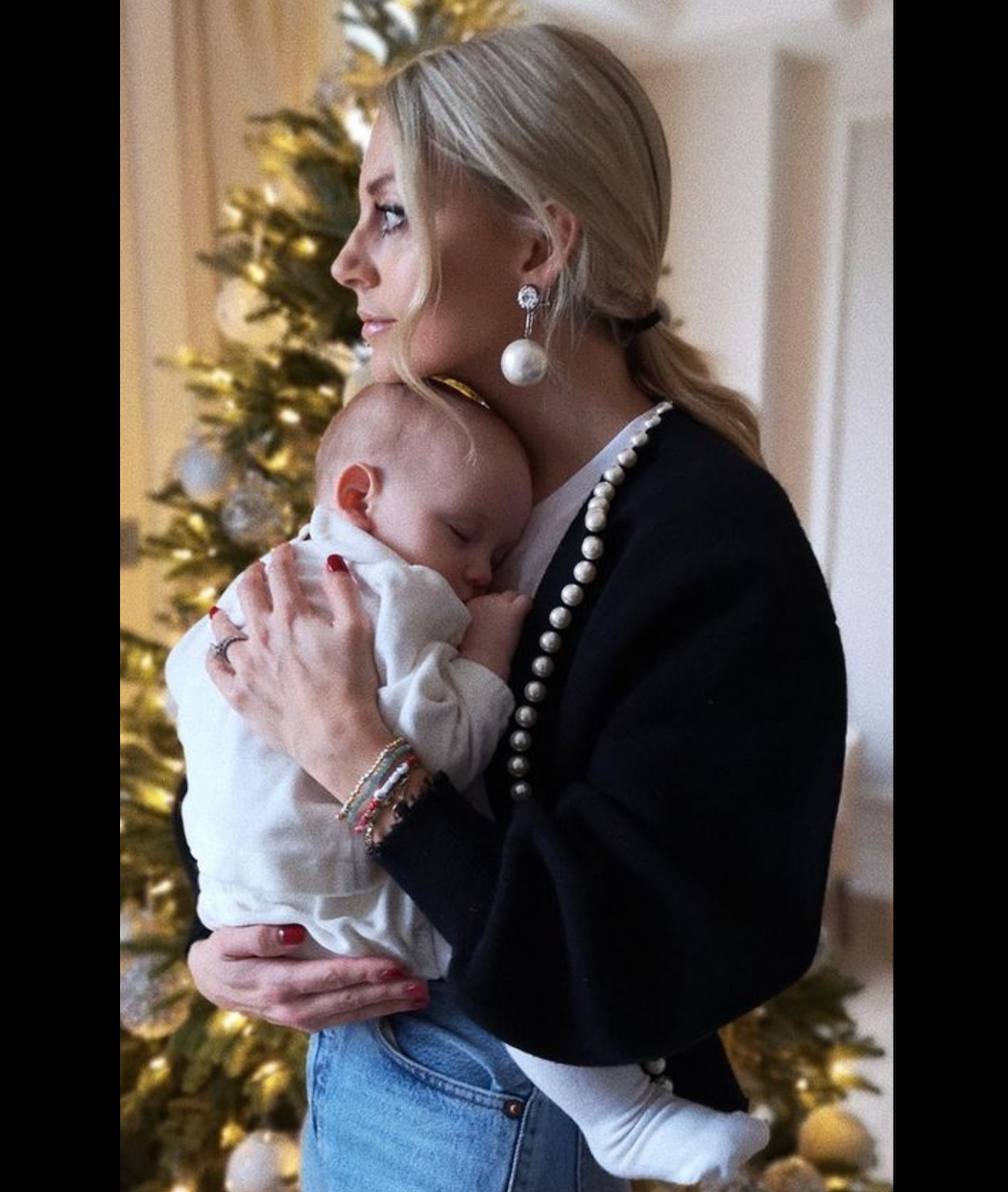 Studio by Charlotte Black Pearl Trim Detail Knit Cardigan UK S