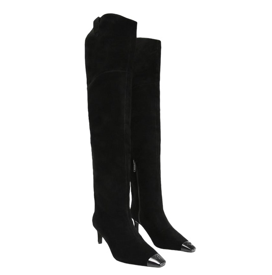 Kurt Geiger Black Regent Western Over the Knee Boots UK 8 EU 41 👠