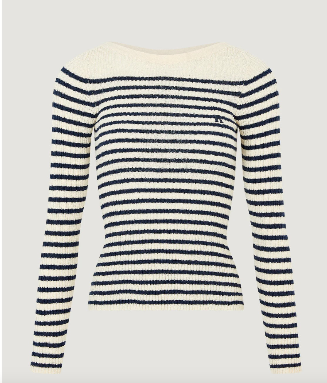 Rouje Cream/Black Classic Breton Mylene Striped Sweater UK 10