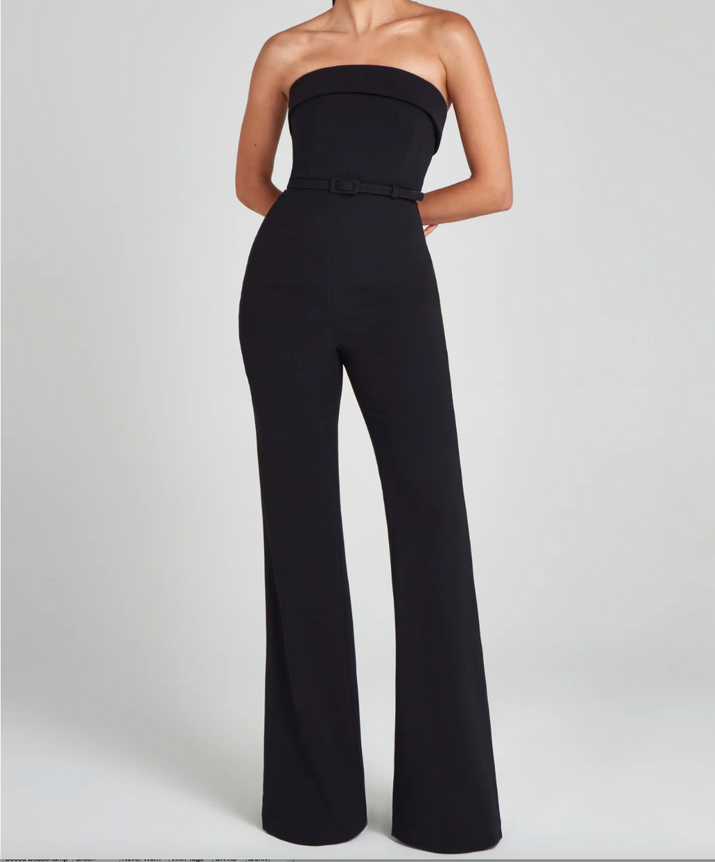 Nadine Merabi Black Sabrina Bandeau Jumpsuit UK 10