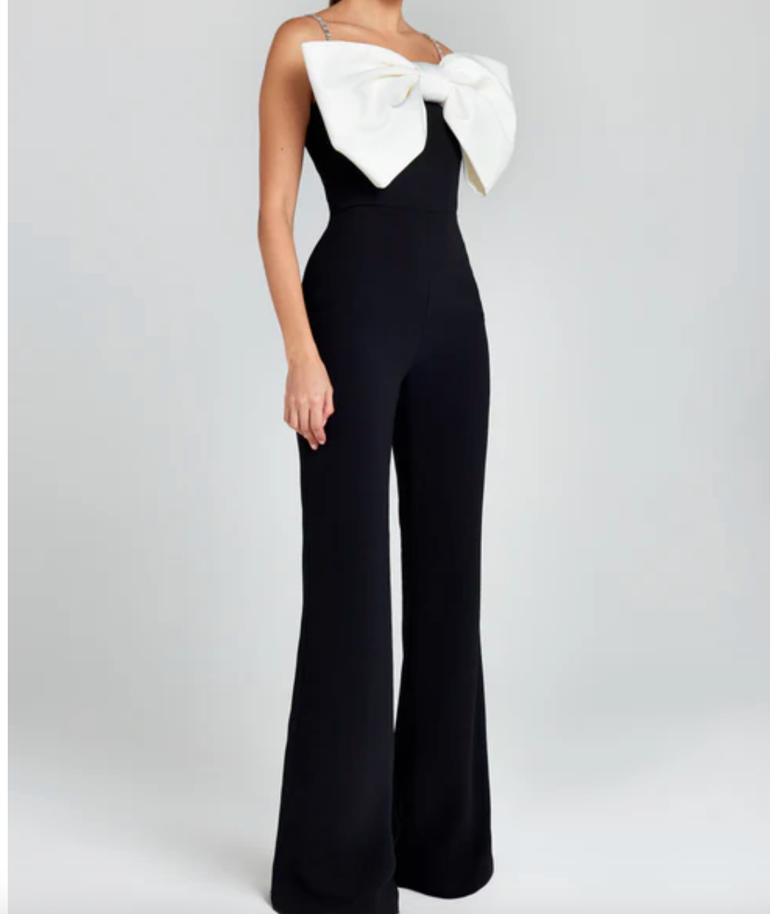 Nadine Merabi Black Jenny Bow Jumpsuit UK 10