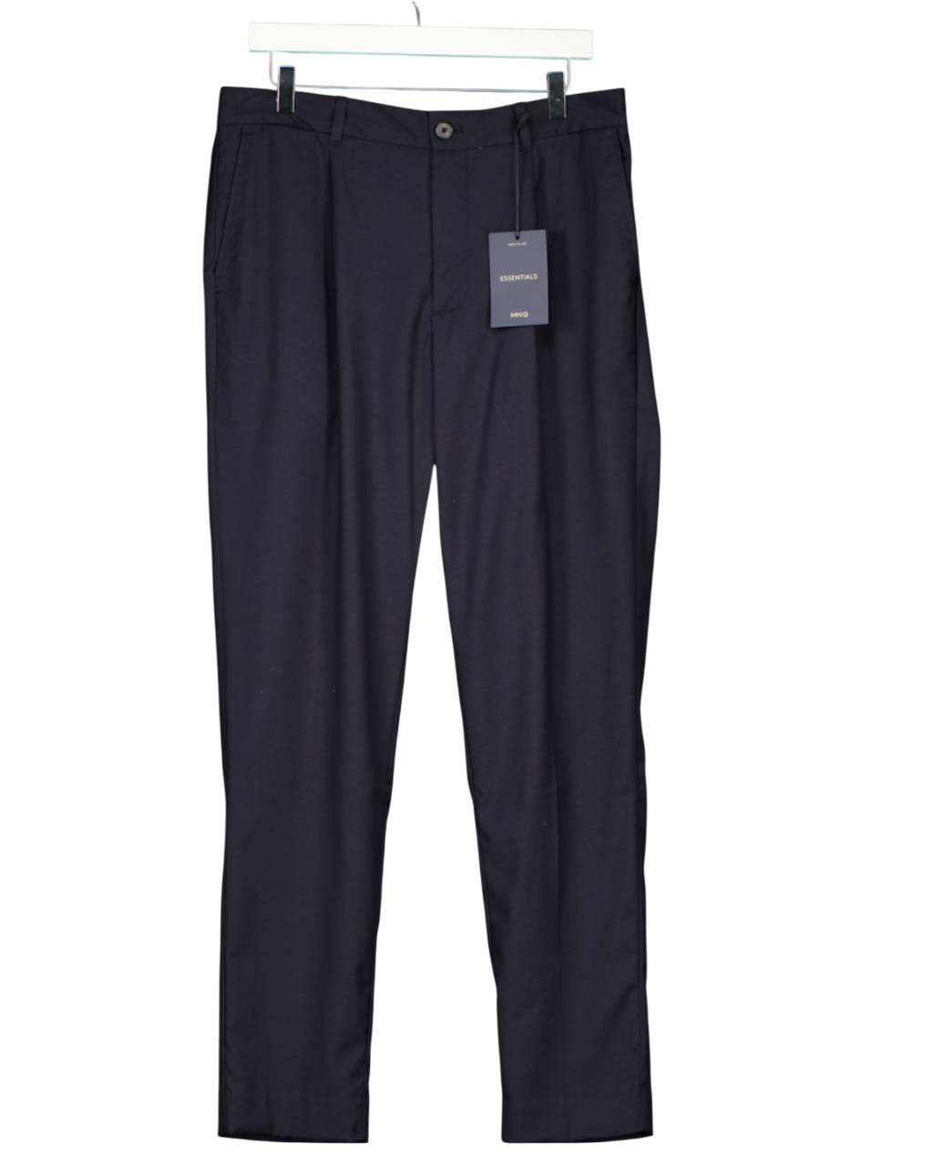 MANGO Blue Pleated Slim Fit Trousers W34