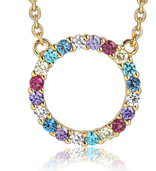 SIF JAKOBS Multicoloured 18k Gold Plated Biella Ring Charm Necklace