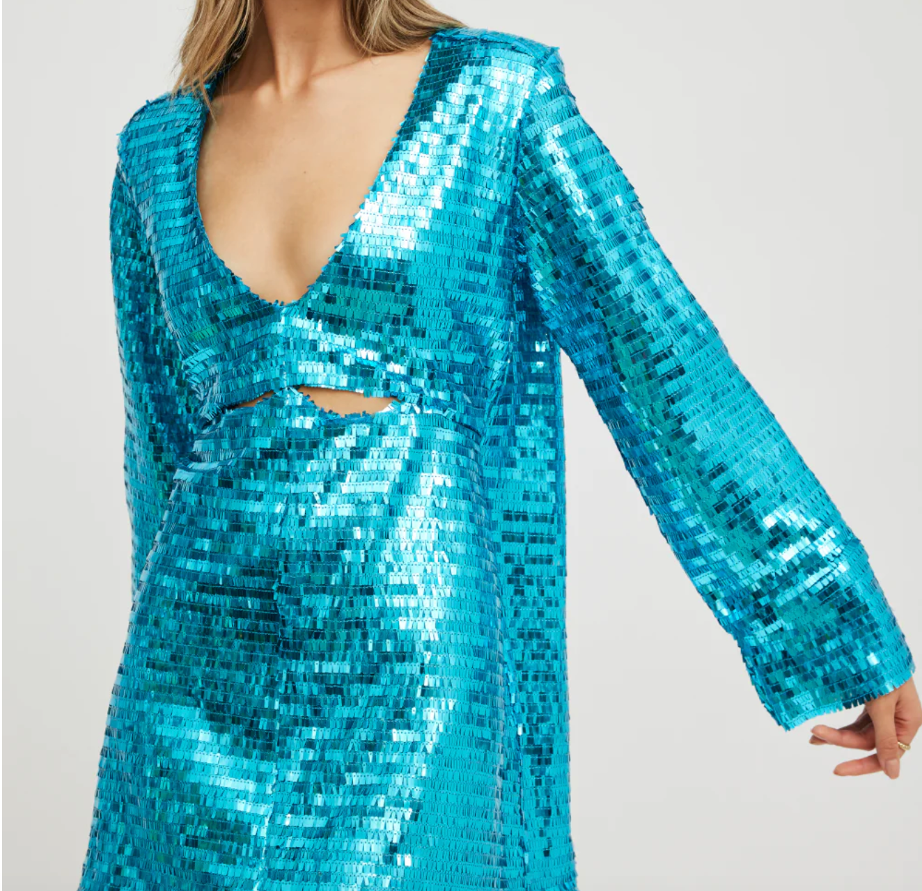 Tojhā Blue Fiore Sequin Dress UK 10