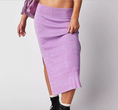 Free People Purple Lavender Golden Hour Midi Skirt UK XS