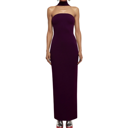 Solace London The Amari Maxi Dress in Aubergine UK 8