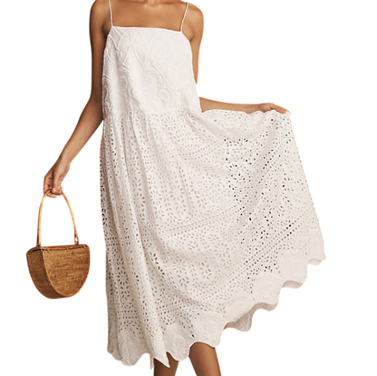 Rhode Resort White Rosa Midi Dress UK S