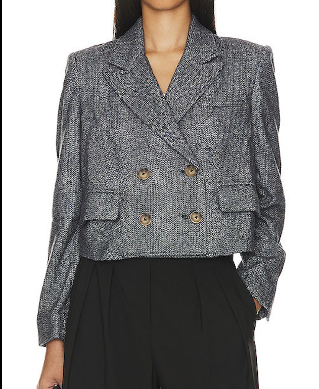 Free People Grey Tailored Heritage Blazer UK XS
