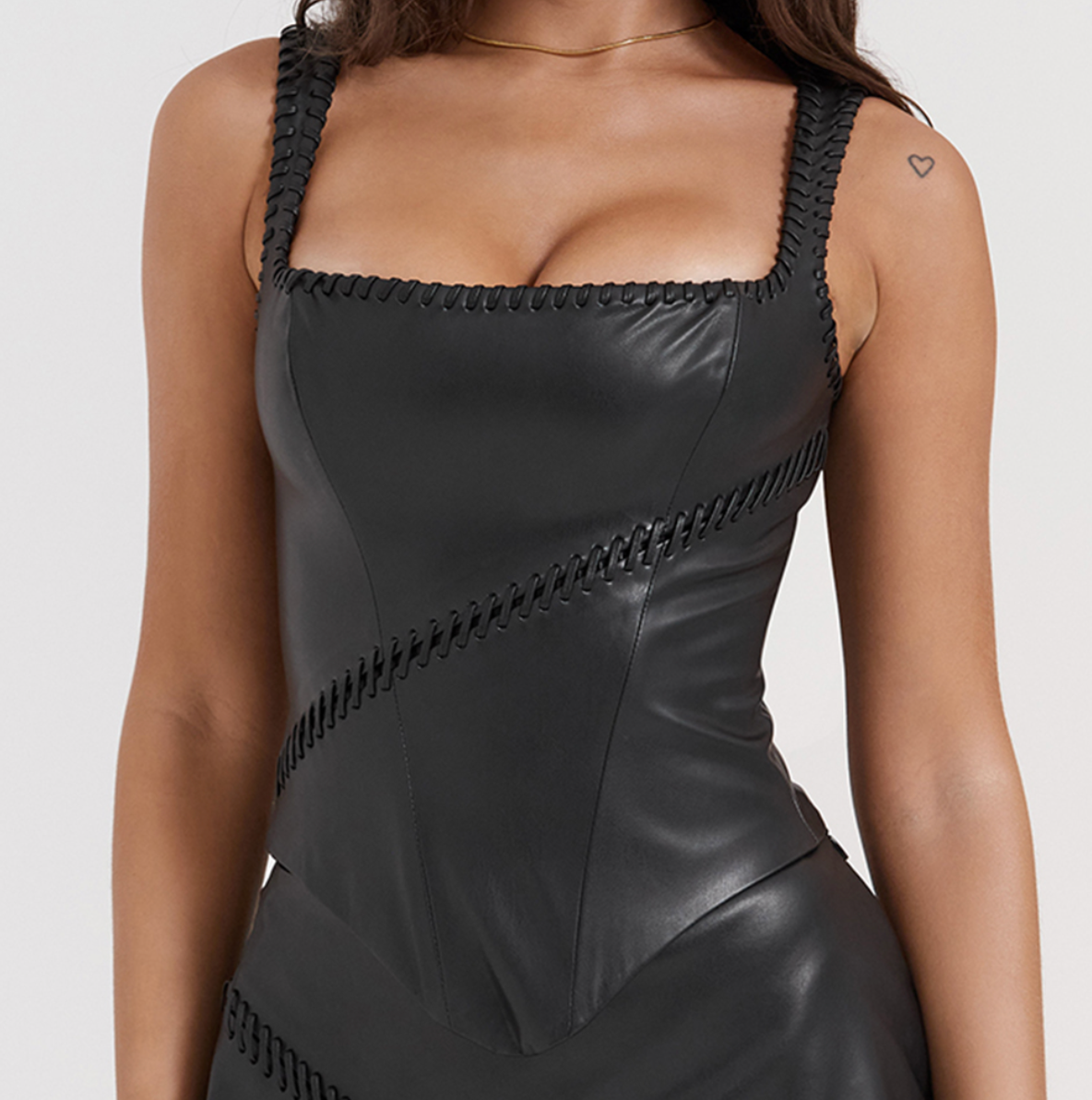 House of CB Leonie Black Vegan Corset UK XS