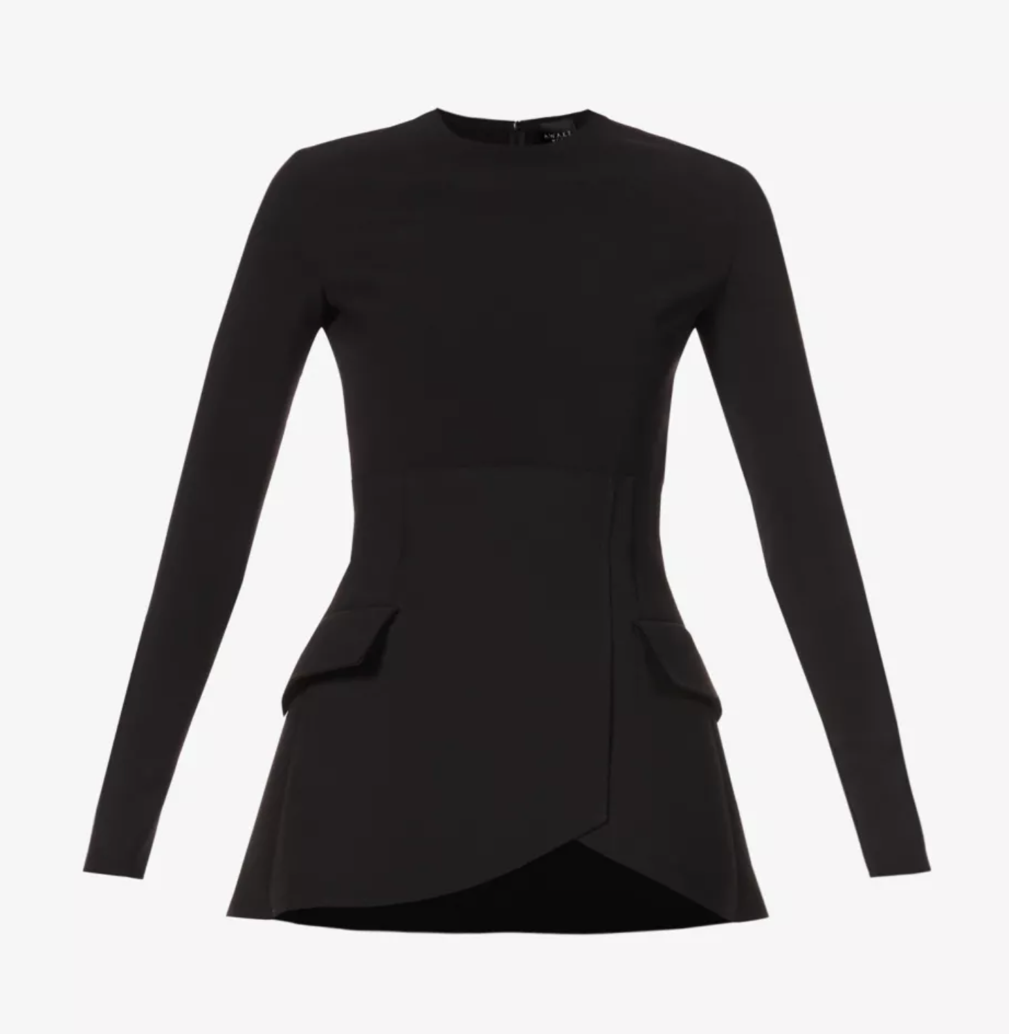AWAKE Mode Black Corseted long-sleeve crepe top UK 8