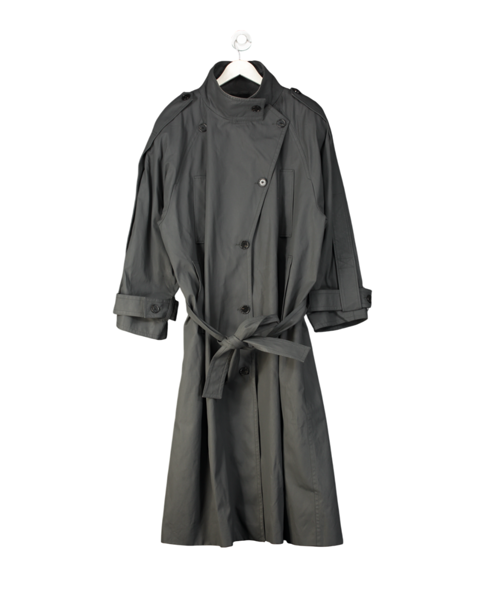 H&M Studio Dark Grey Oversized Cotton Trench Coat UK M/L