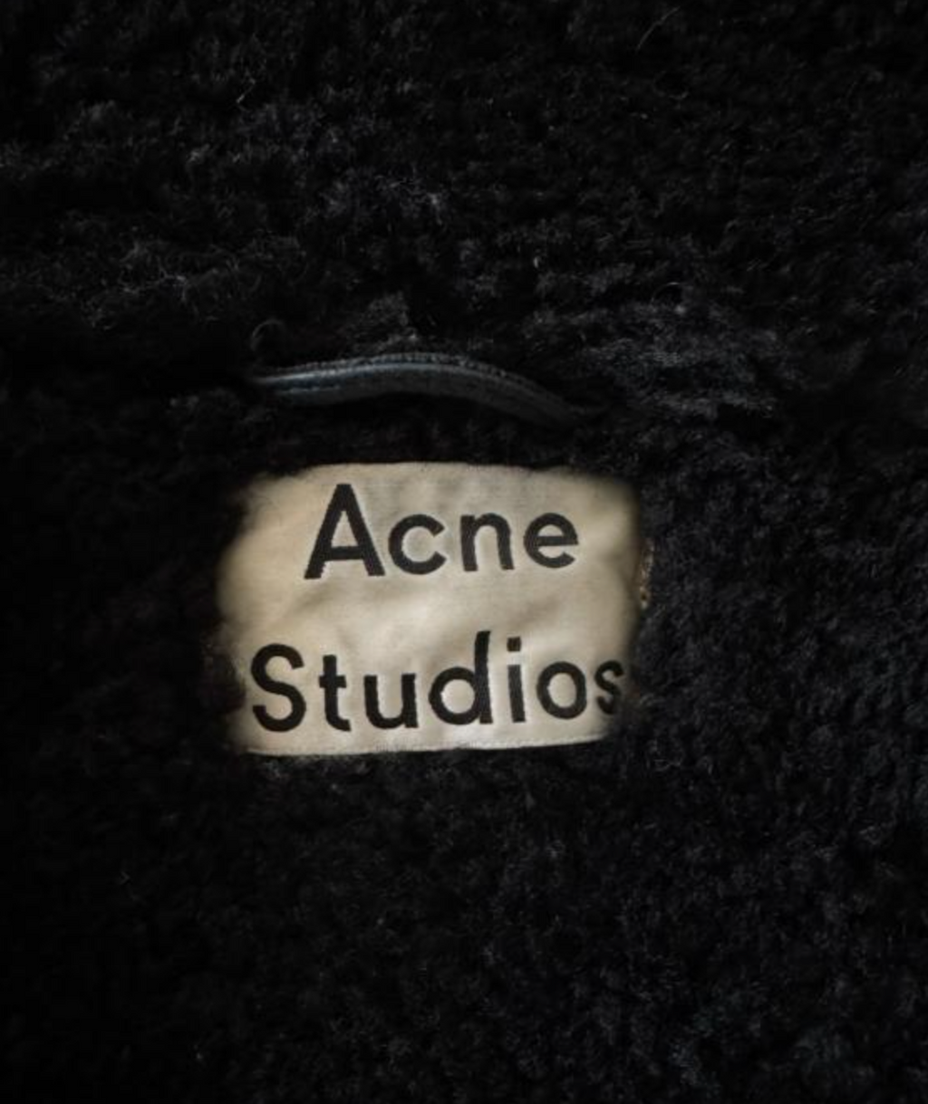 Acne Studios Iconic Oversize Black Velocite Shearling Jacket UK 4