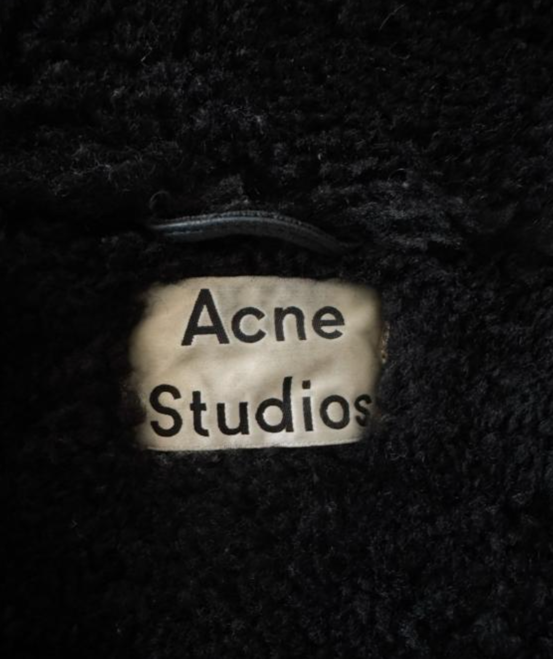 Acne Studios Iconic Oversize Black Velocite Shearling Jacket UK 4