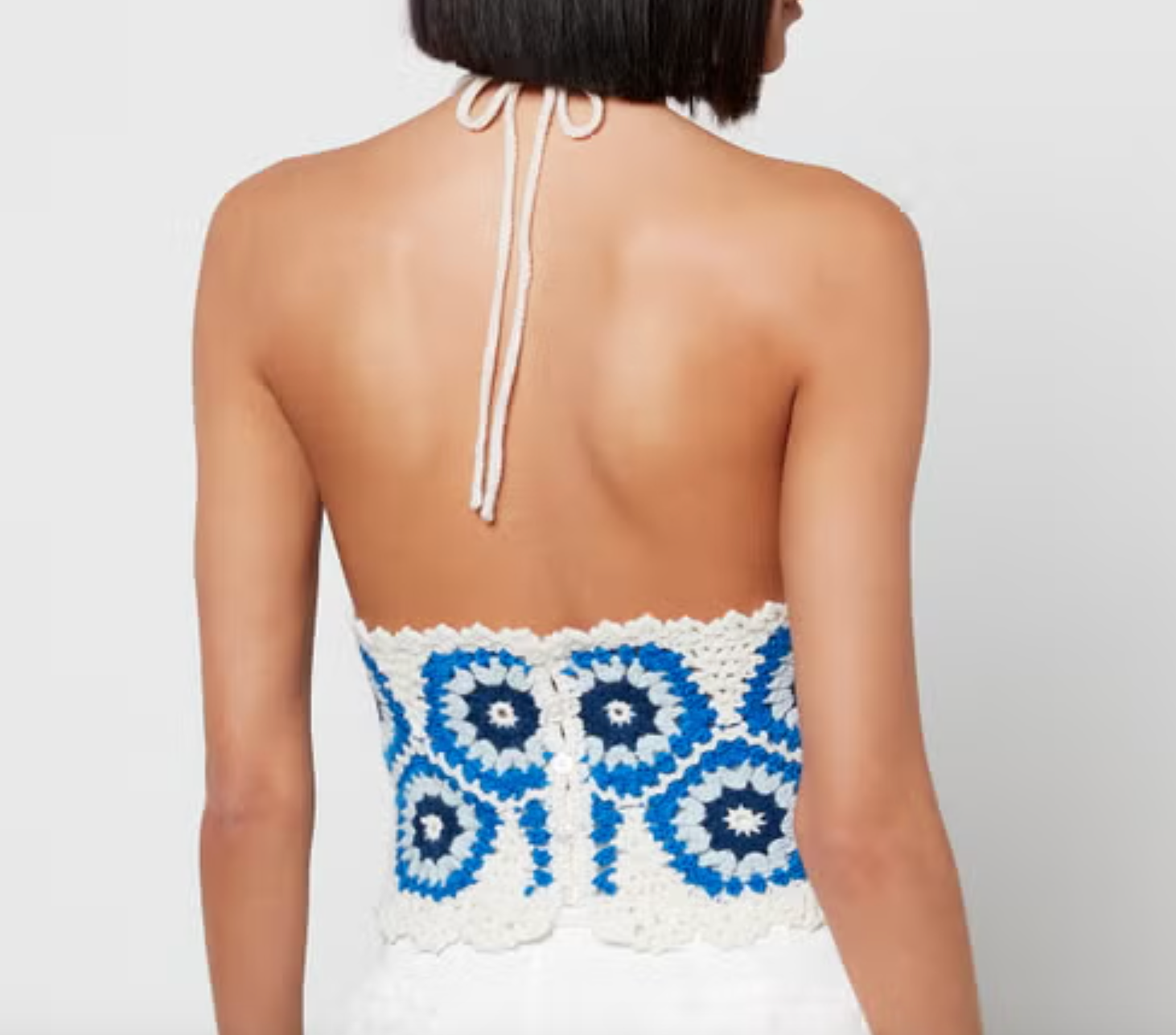 Sea New York Blue Hayden Crochet Halter Neck Tank UK M