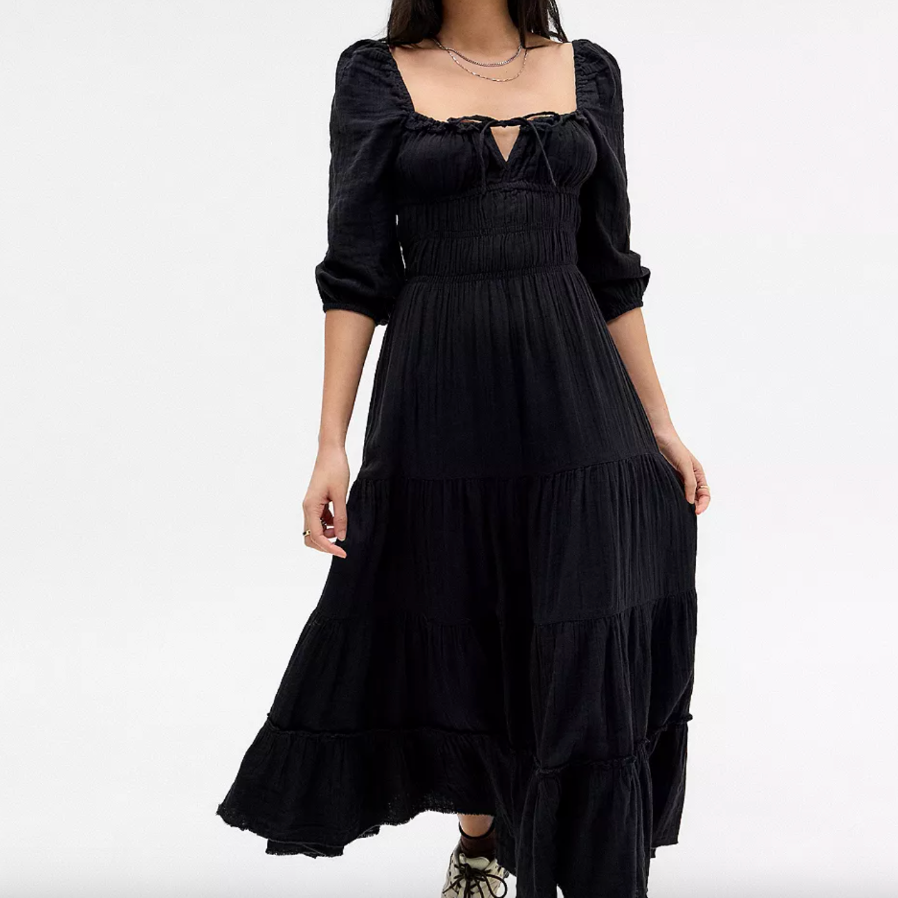 Urban Outfitters Black Violetta Maxi Dress UK M
