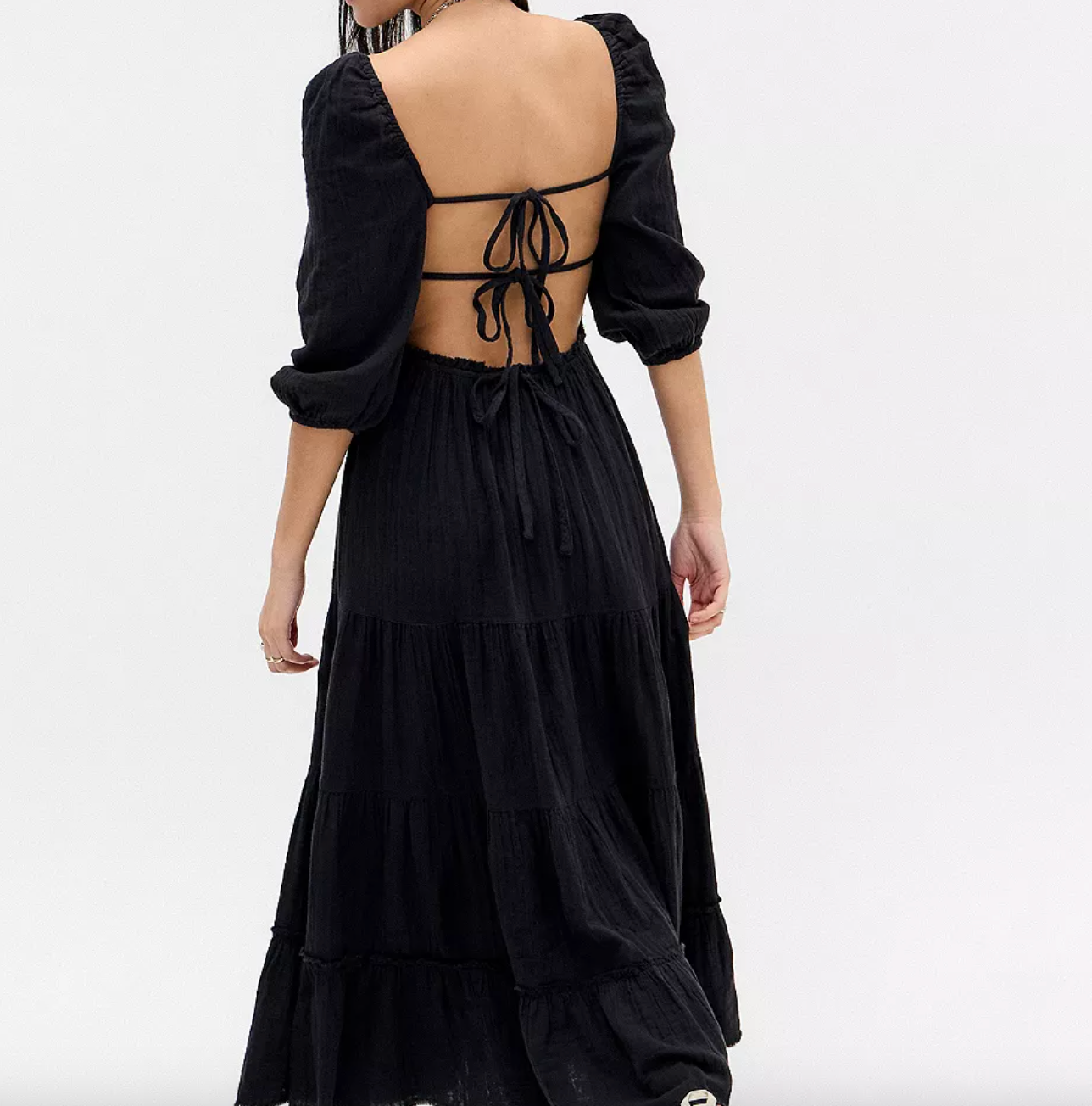 Urban Outfitters Black Violetta Maxi Dress UK M