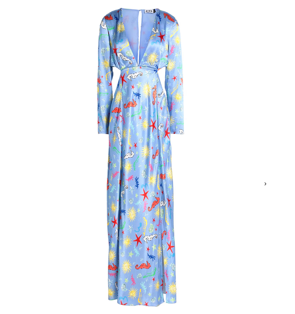 Rixo Blue Cut-out Zora maxi Dress UK 12