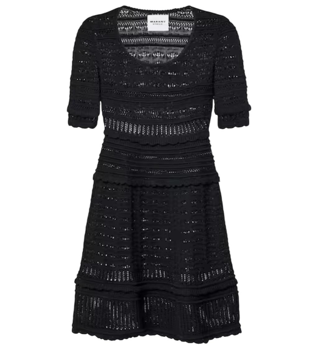 Isabel Marant Black Abril Knitted Cotton Minidress UK 8