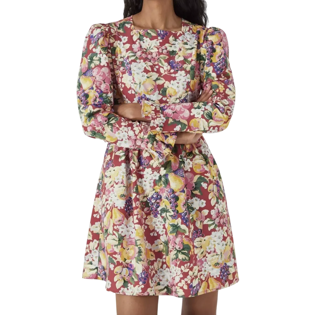 Batsheva x Laura Ashley Red Mini Prarie Dress UK 14