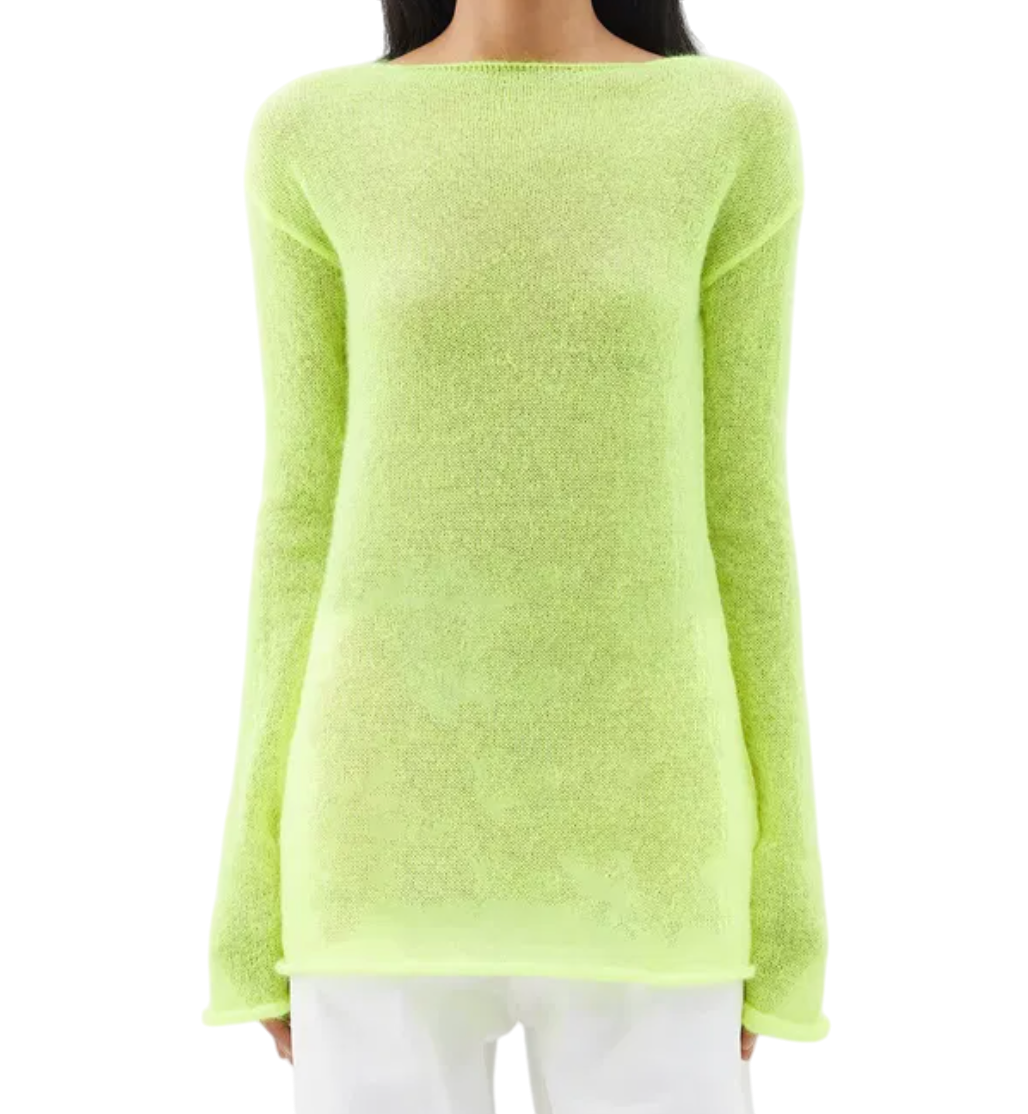 Raey Yellow Open Knit Mohair And Wool-blend Jumper UK XS