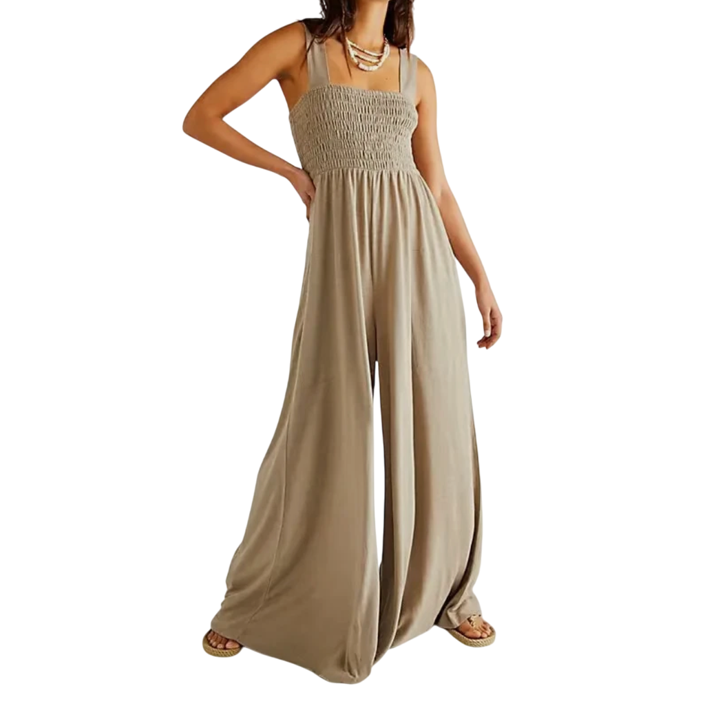 Free People Beige Homecoming One Piece Jumpsuit UK XS - Reliked Free People Beige Homecoming One Piece Jumpsuit UK XS - Reliked