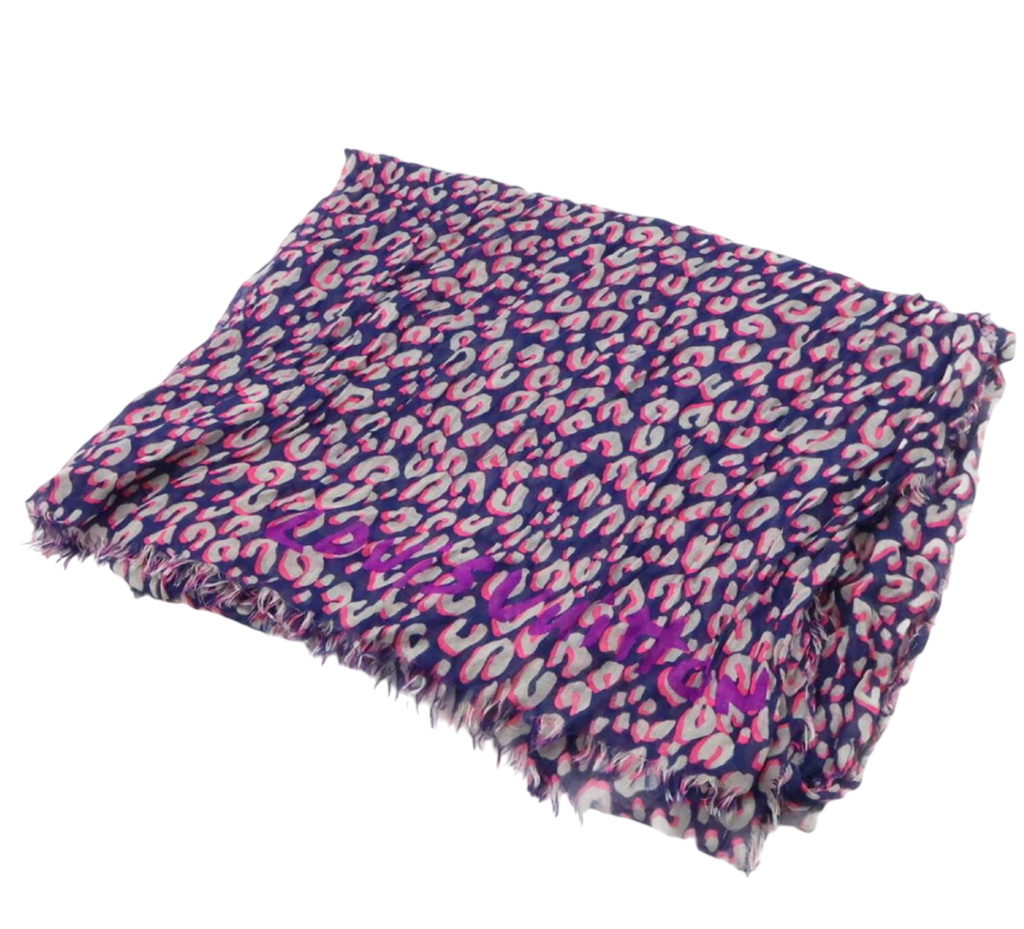 Louis Vuitton x Stephen Sprouse Purple Leopard Print Cashmere Blend Stole