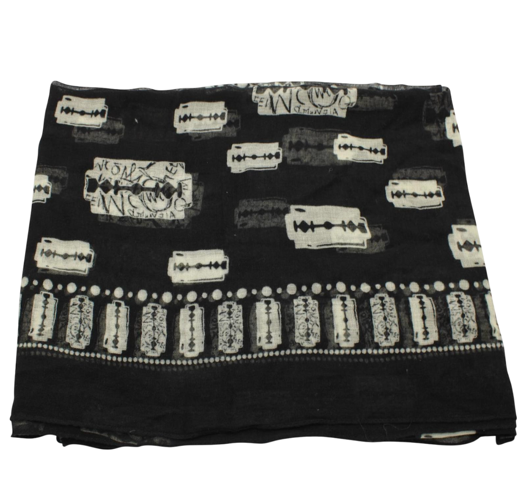 McQ by Alexander McQueen Black Razor Blade-Print Scarf