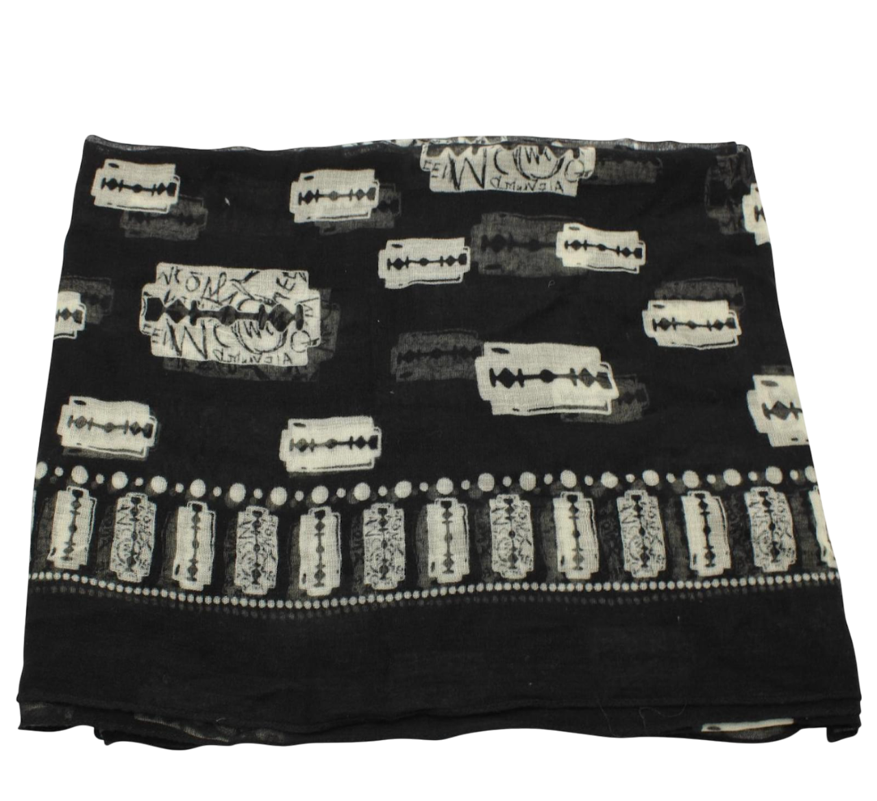 McQ by Alexander McQueen Black Razor Blade-Print Scarf