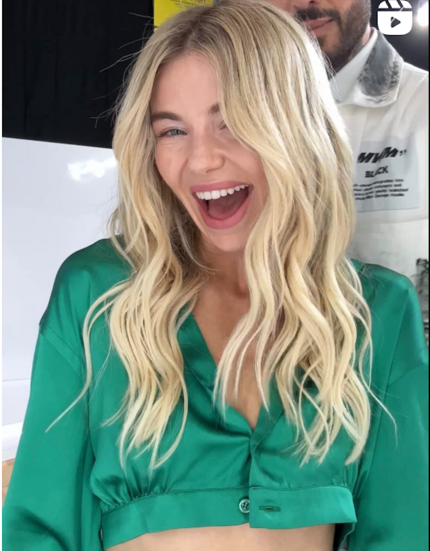 Woera Green 100% Silk Cropped Gathered Hem Shirt UK XS