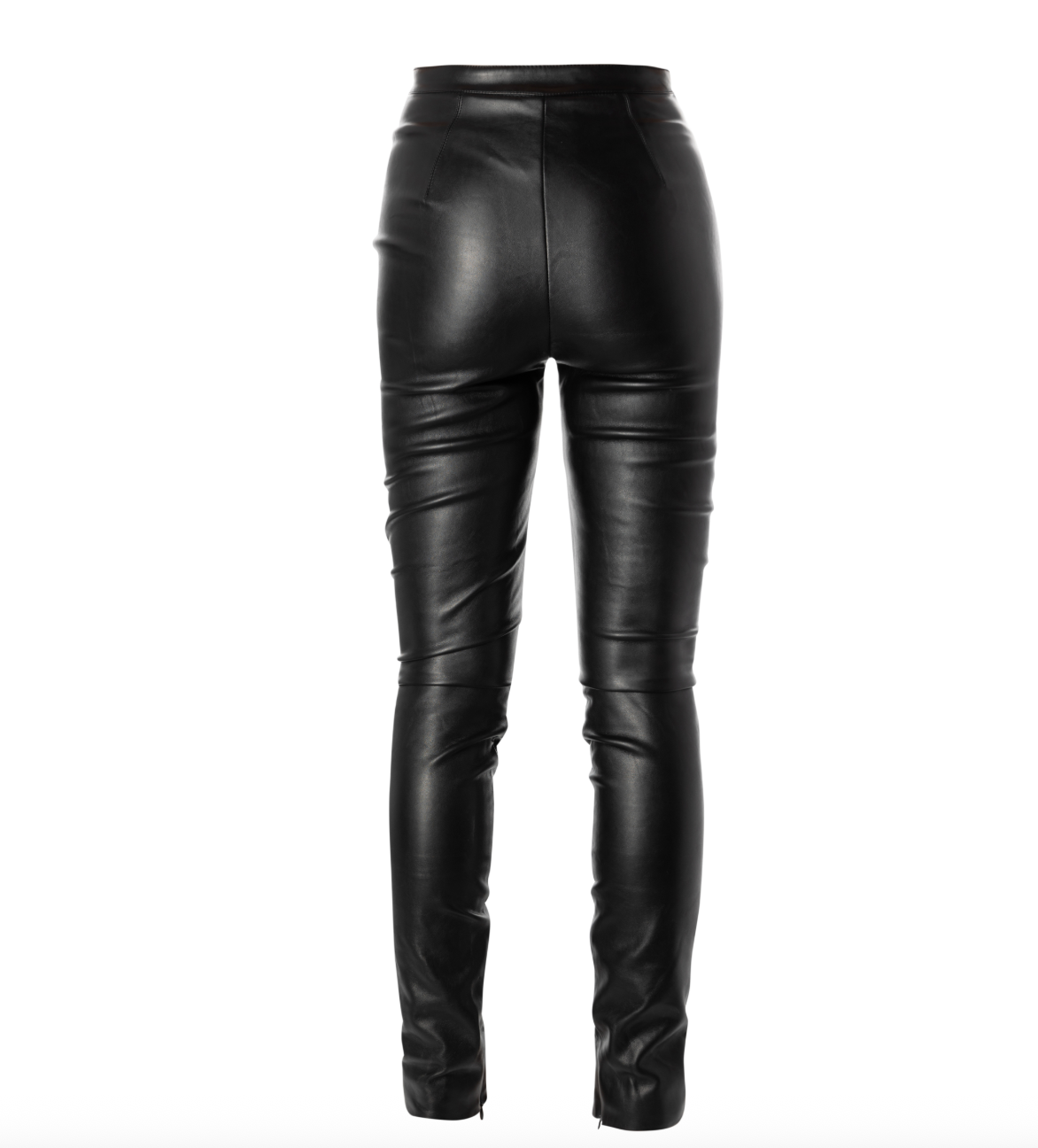 House of CB Black Slim Side Cross Leather Trousers UK XS