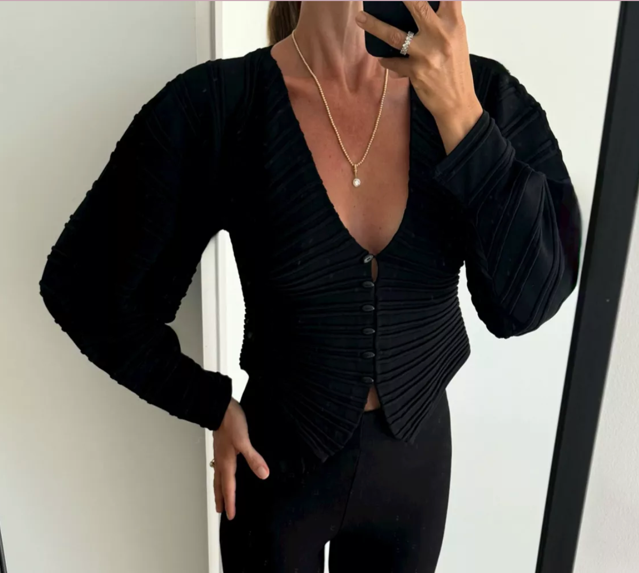 Cult Gaia Black Blair Cardigan UK S