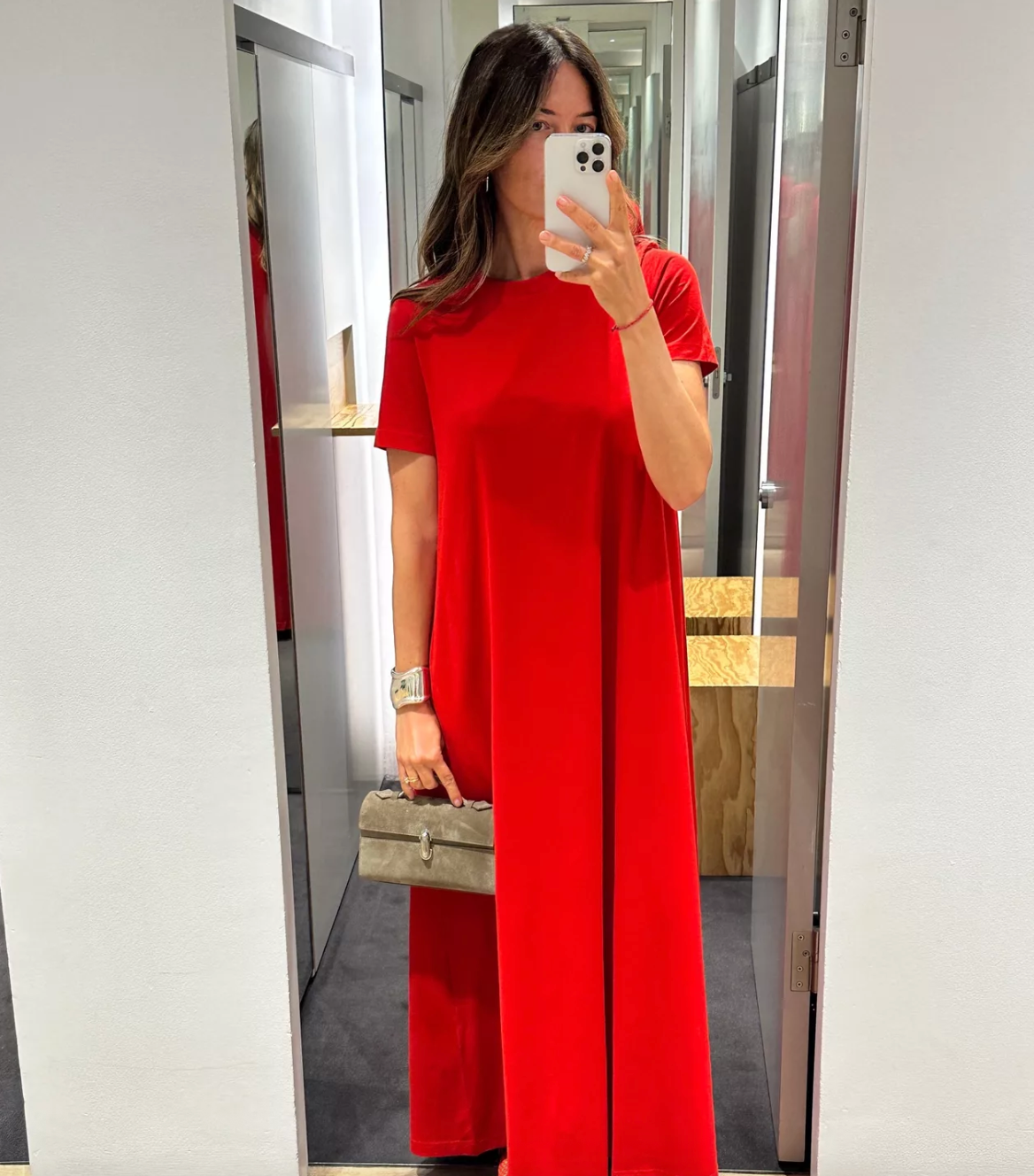 Arket Red Relaxed T-shirt Dress UK S